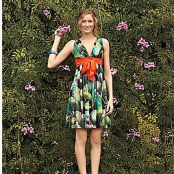 Anthropologie Dresses & Skirts - { Anthropologie-Eva Franco } Floral Red Sash Dress